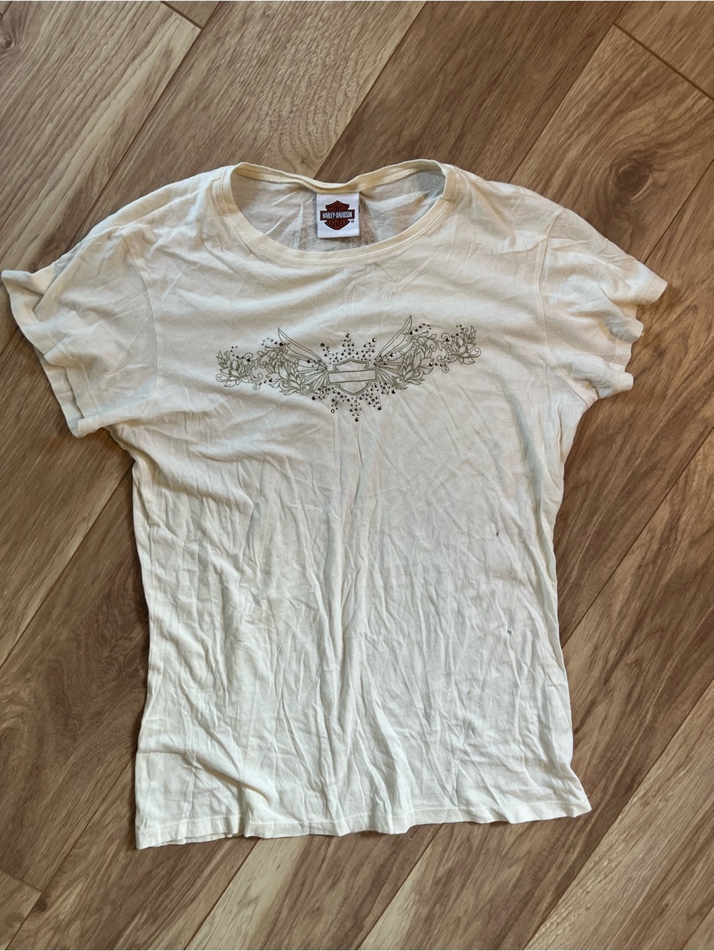 Y2K Harley-Davidson rhinestone graphic tee